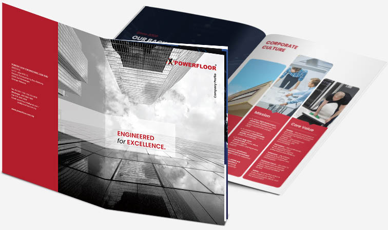 Company Profile Design for Powerfloor Engineering - Raised-floor Industry